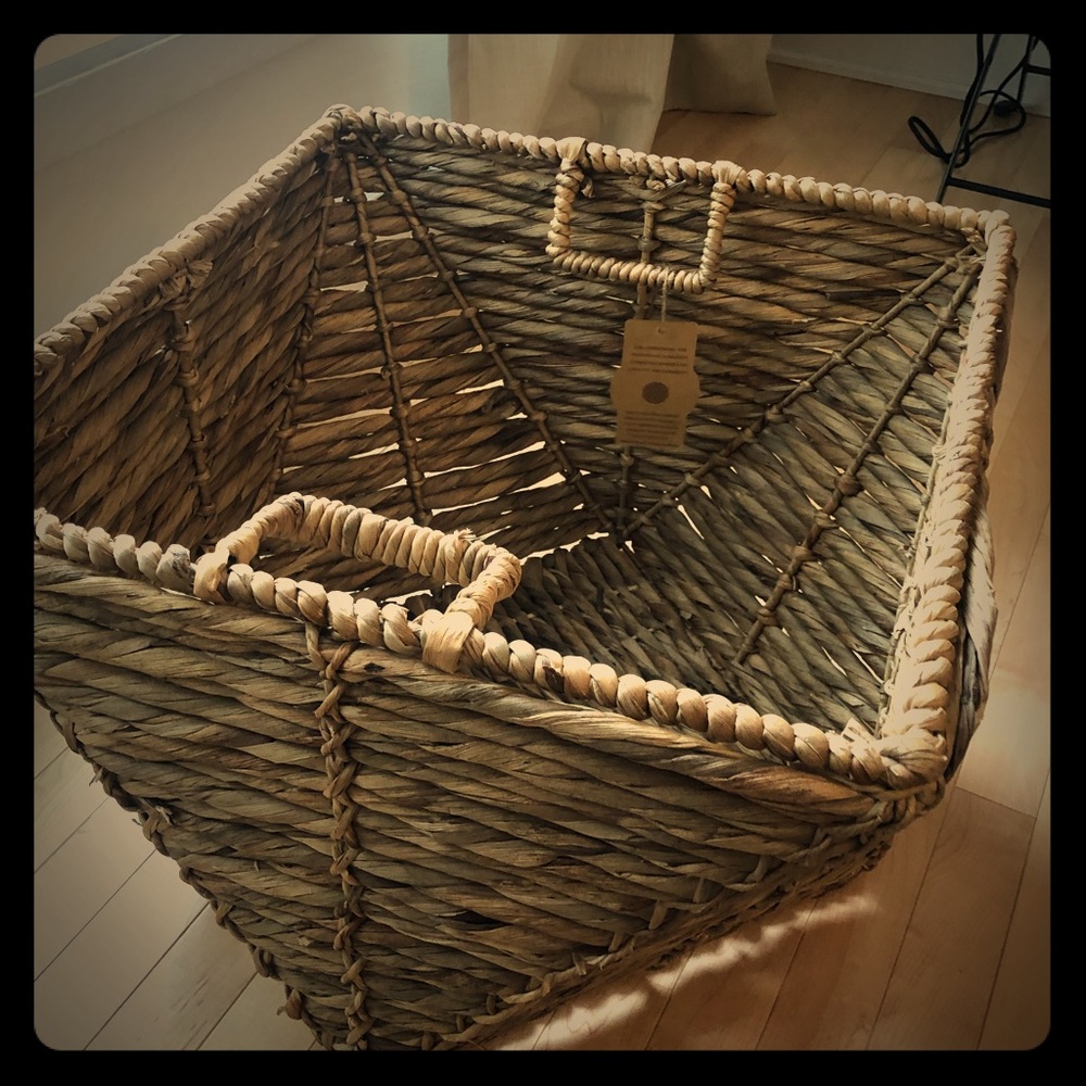 Braided wicker basket
